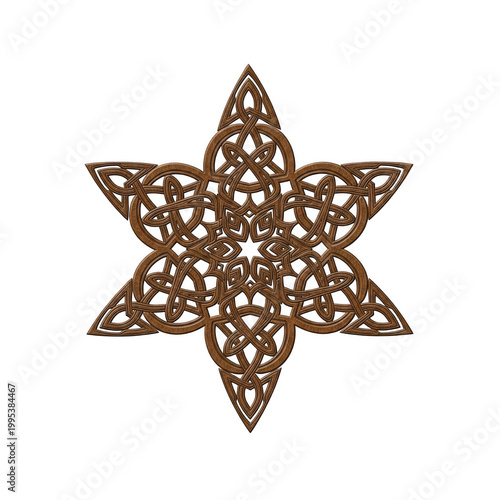 An intricate Celtic knotwork design on transparent background