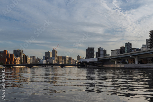 隅田川に架かる橋と街並み