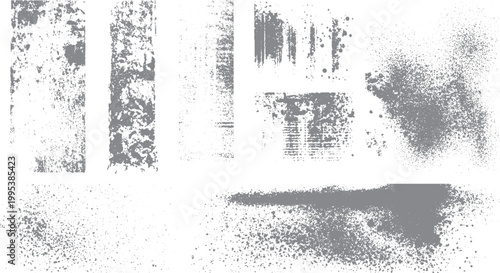 Rough ink smears with sketch style brush strokes Traditional brush stroke set with grunge texture