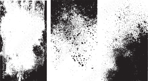 Hand drawn ink stripes with distressed paint texture Black brush stroke collection with artistic lines