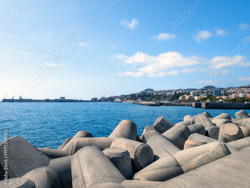 Coastal Protection Tetrapods Along the Coastline of Funchal (Madeira Portugal)