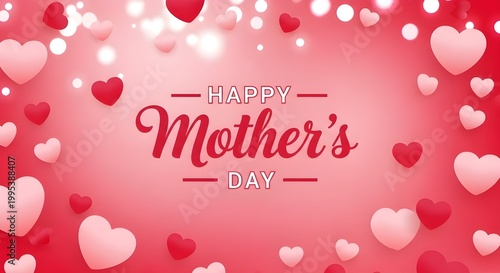 Happy mother's day greeting text in red letters