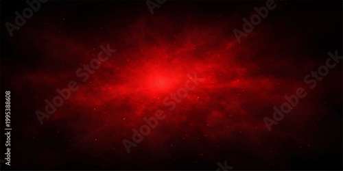 Abstract the dynamic energy of an abstract red explosion radiating outward against a vast black expanse. Its fiery intensity evokes strong emotions and sparks imagination.
