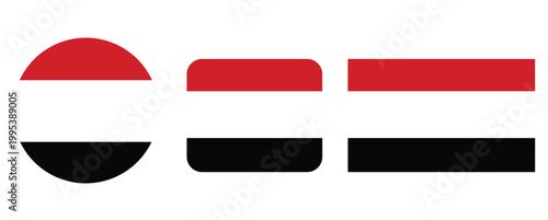 Yemen Flag Icon Set Vector for National Identity and Patriotism