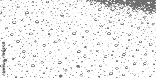 Abstract a close-up image showing countless tiny droplets, a symphony of textures and reflections, creating a sense of serene cleanliness and simple beauty.