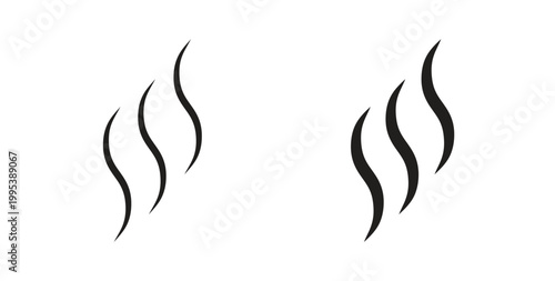 Smoke steam icon design line and solid vector pack on white background