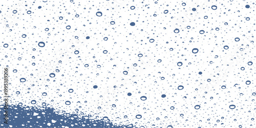 Abstract a cluster of glistening raindrops suspended delicately on a surface, each bead capturing the light. The image presents a captivating study in texture and transparency.