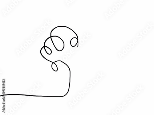 Abstract Line Art Animation of a Simple Shape Growing and Evolving.