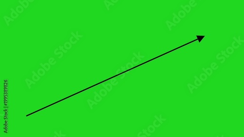 Animated Arrow Pointing Upwards on a Green Screen Background.