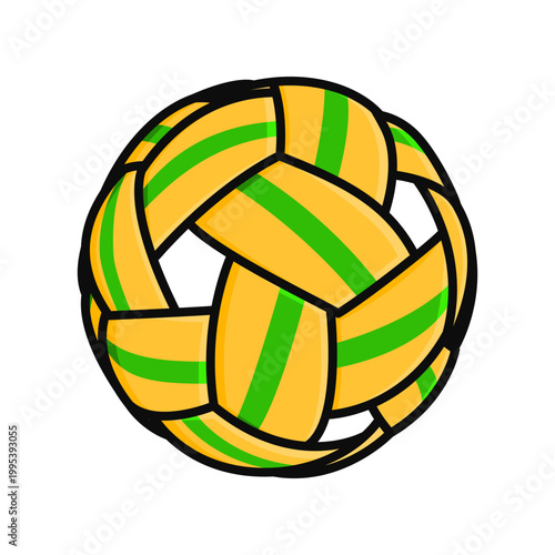 takraw ball simple outline fill flat icon illustration