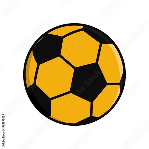 soccer ball simple outline fill flat icon illustration