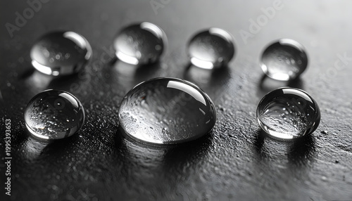 Macro Photography of Water Droplets on a Textured Surface.