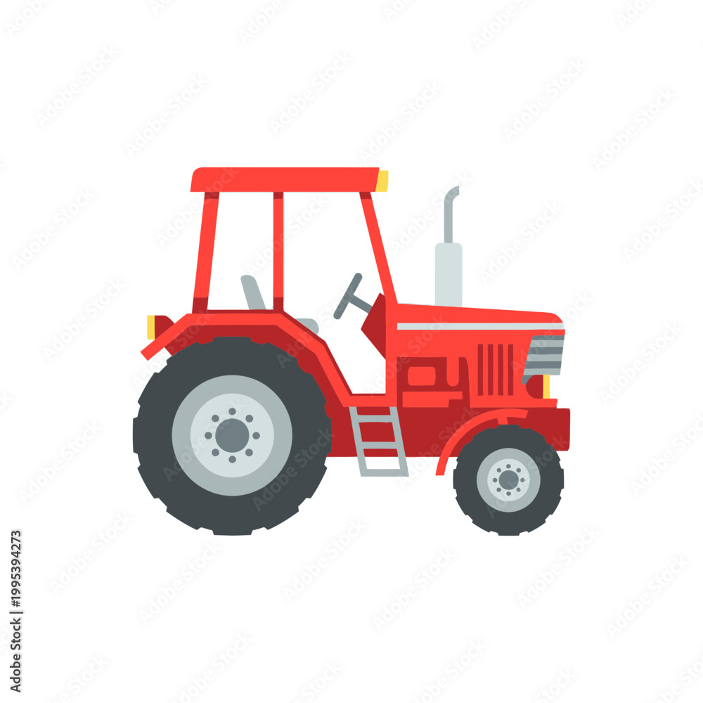Obraz premium Red Tractor Vehicle Farm Equipment 1.
