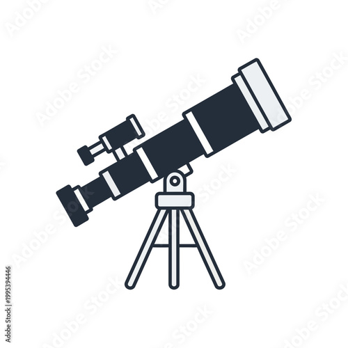 Telescope on a tripod stand.