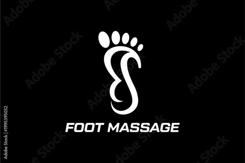Foot massage logo with footprint symbol.