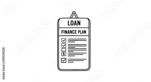 Minimalist loan finance plan document checklist vector illustration