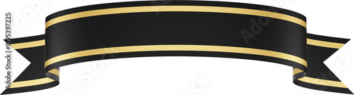 Black and Gold Ribbon Banner
