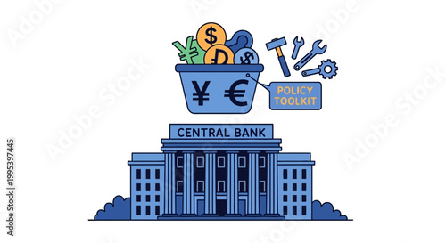 Central Bank Monetary Policy Toolkit Concept Vector Illustration