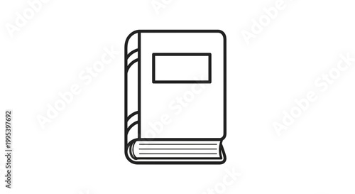Minimalist Book Vector Icon Illustration Isolated on White
