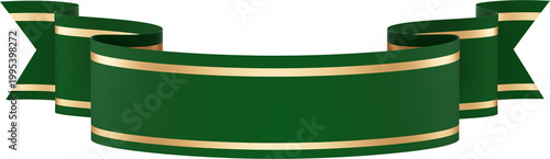 Green and Gold Ribbon Banner
