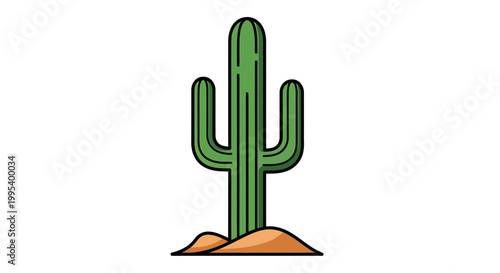A cartoon green cactus plant.