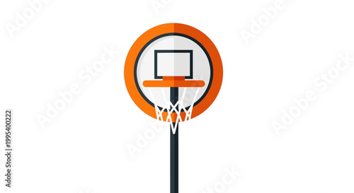 Basketball hoop with orange rim.