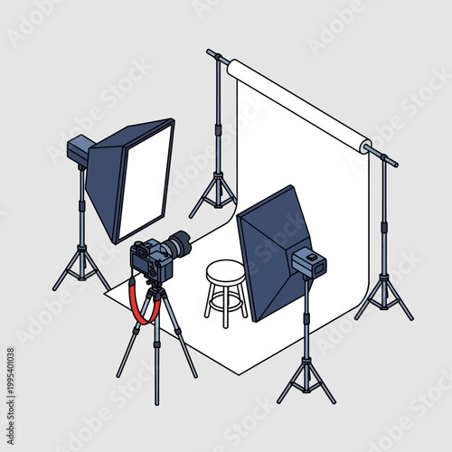 Studio photography equipment setup tools.