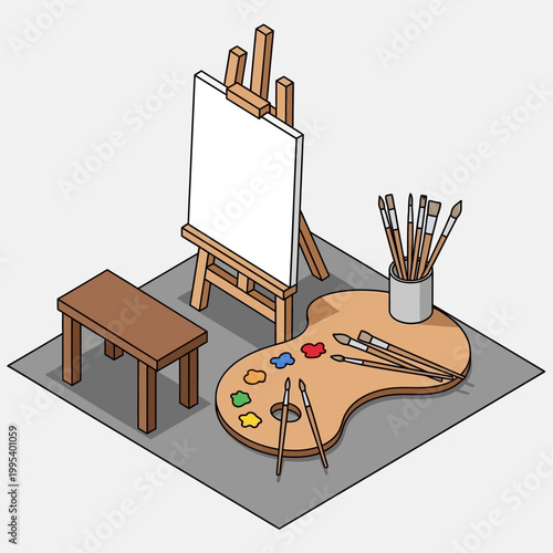 Painterly Art Supplies on Palette Board.