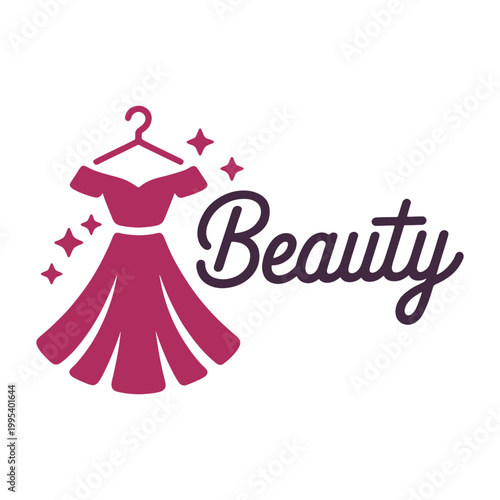 Pink tutu dress on hanger with sparkles