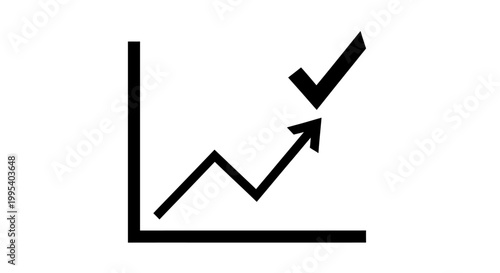 Black line graph with arrow.