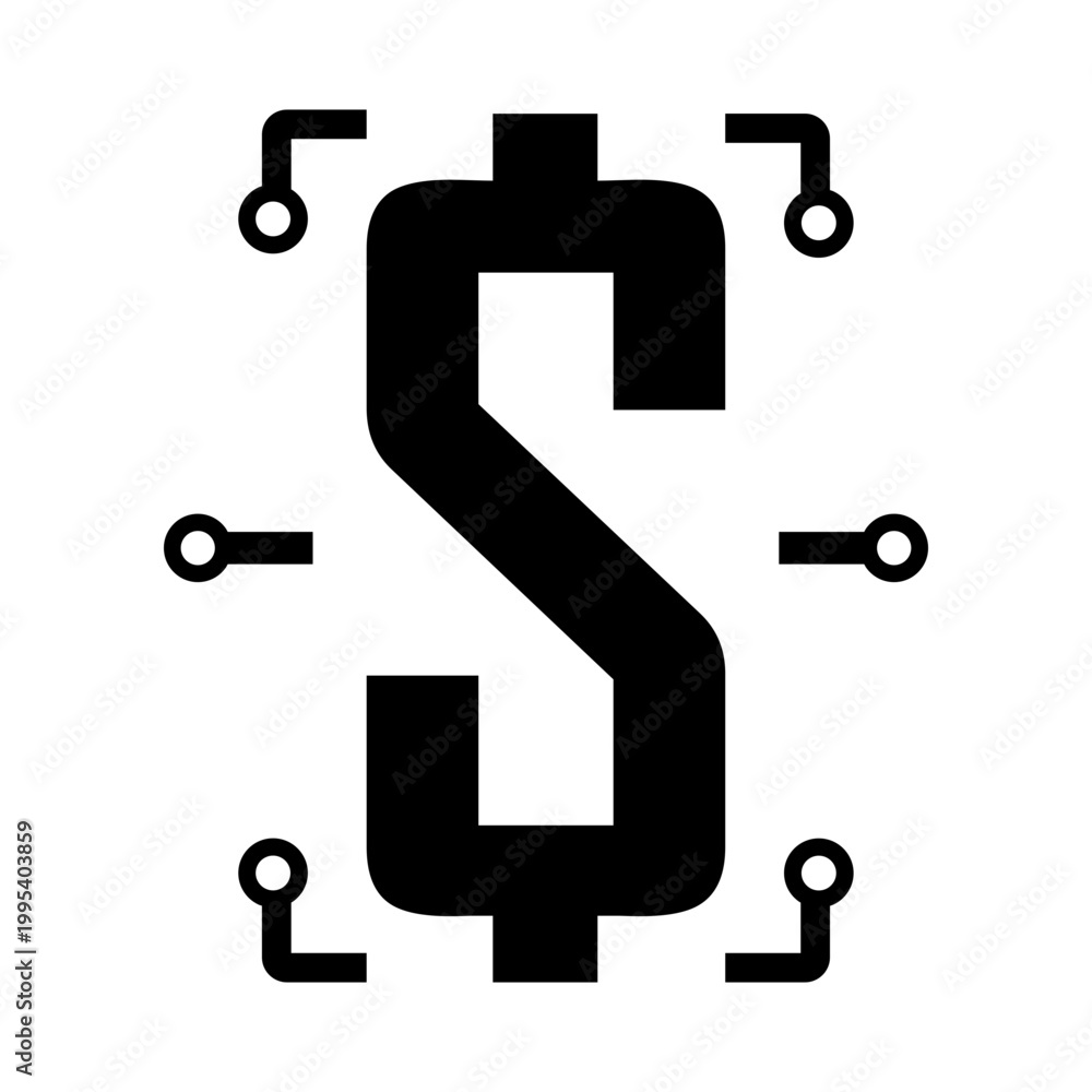 Fototapeta premium Modern Smart AI Finance Icon