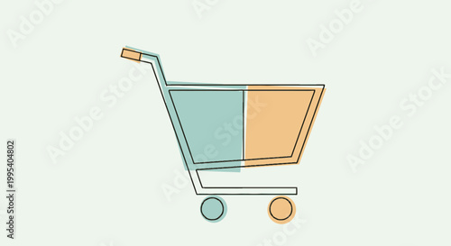Minimalist Shopping Cart Icon Illustration for E-commerce and Retail Design Projects