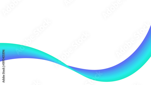 Abstract flowing wave background with smooth blue and green gradient curves and clean modern light texture