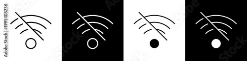 Tableau sur toile No signal black and white icon design concept