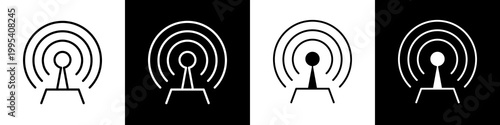  Wifi server black and white icon design concept