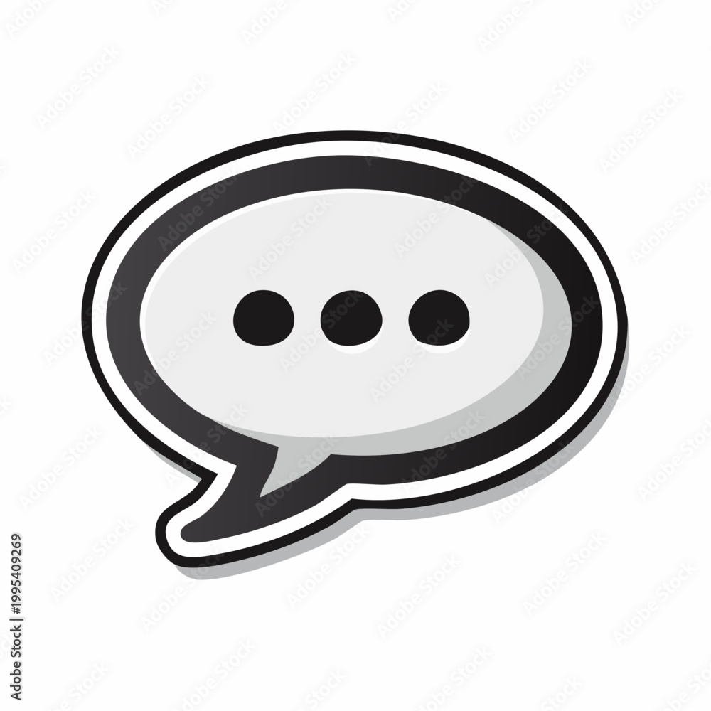 Fototapeta premium Speech Bubble Icon with Ellipsis
