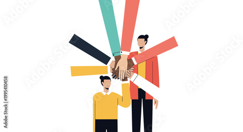 People holding colorful arrows teamwork direction concept