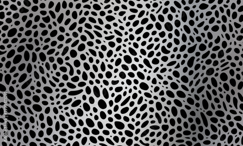 Abstract organic dot pattern, black and white dotted texture. randomized cell.