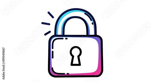 Vibrant digital padlock icon illustrating robust internet security and data protection features