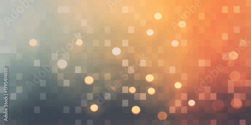 Abstract digital composition that evokes a sense of innovation and technological advancement, featuring a mosaic of soft squares and blurred highlights that create a dreamlike atmosphere.