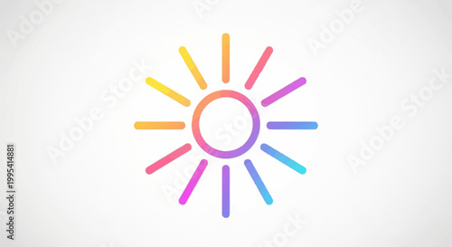 Vibrant gradient sun icon representing brightness warmth and positive energy on a clean white