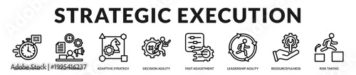 Photos A dynamic set focused on execution, strategic planning, and decisive action in c