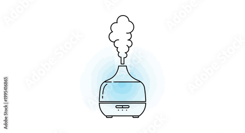 Contemporary aroma diffuser emitting therapeutic mist to enhance home comfort