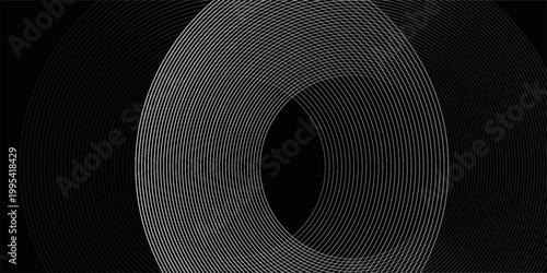 Create a bold look with a centric circle background featuring vector graphics of sound waves.