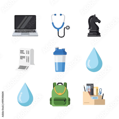 Collection of diverse icons representing various concepts and objects 3.
