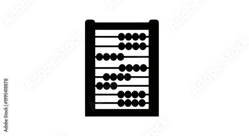 A minimalist vector graphic illustration of an abacus on a white background