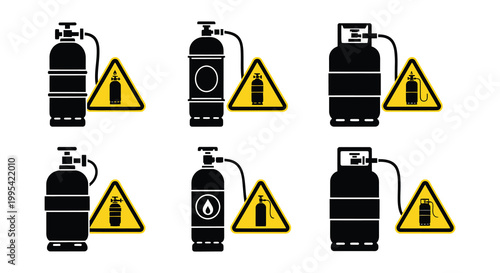 Illustrations of propane tanks with high pressure warning signs