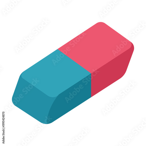 Clean Slate: A vibrant close-up of a rubber eraser, its dual color blocks hinting at the potential for correction and fresh starts.