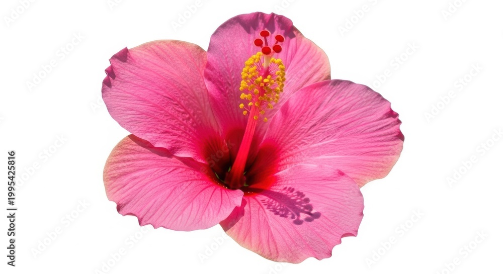 Fototapeta premium Beautiful pink hibiscus flower isolated on white background