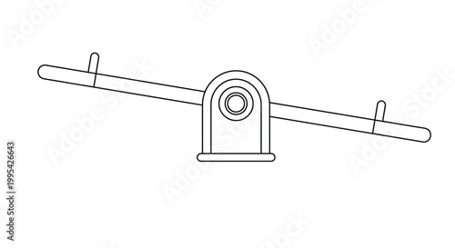 Simple line drawing of a classic seesaw playground equipment